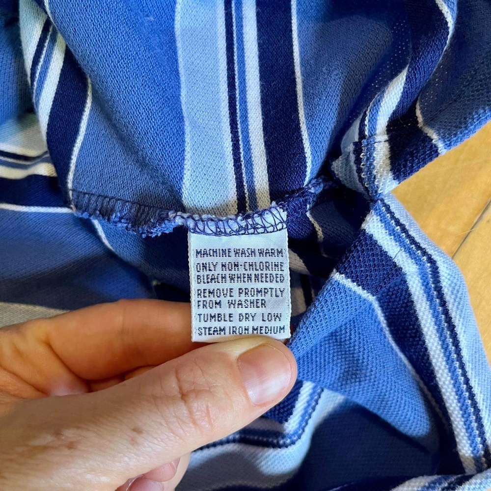 Polo Ralph Lauren‎ Mens XXL Blue Striped Short Sleeve Polo Shirt Cotton Classic - Picture 4 of 6